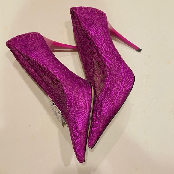 Zara Shoes Zara Pink Lace Pointy Stiletto High Heels Nwt Plum Purple Shoes Poshmark
